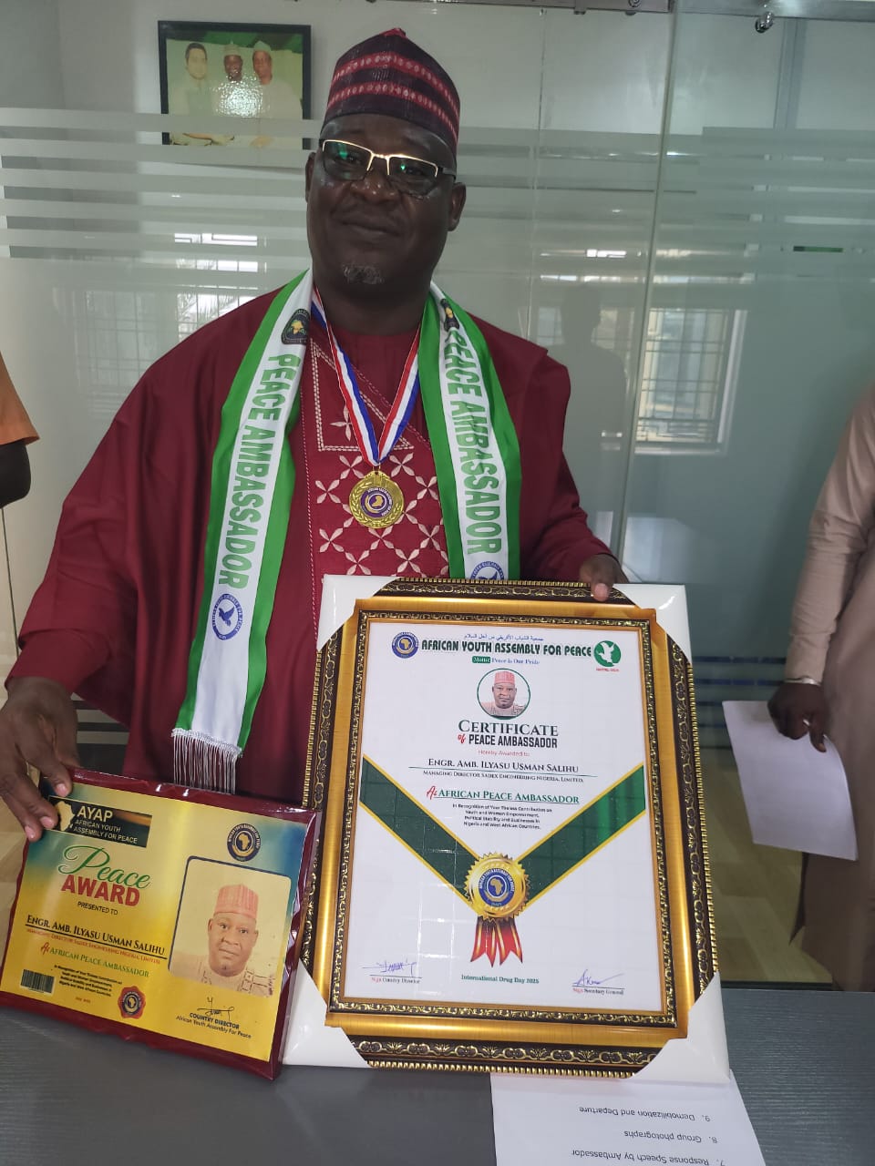 Engr. Ilyasu Usman Salihu Bags Ambassadorship Honour